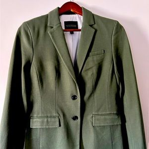 Banana Republic, long and lean blazer, size 6, color olive green, like new